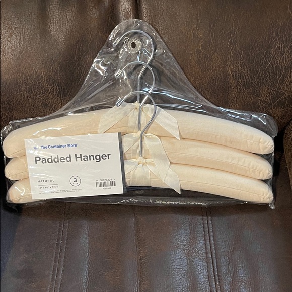 The Container Store Other - The Container Store Natural Cream Padded Velvet Hangers (Set of 3)
